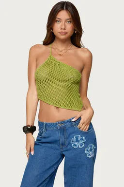 Top crochet asimétrico daley de Edikted en Tops para argentina