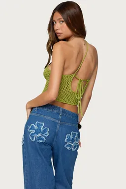 Top crochet asimétrico daley de Edikted en Tops para argentina
