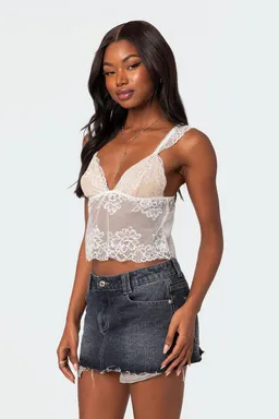 Top encaje transparente jasmine de Edikted en Tops para argentina