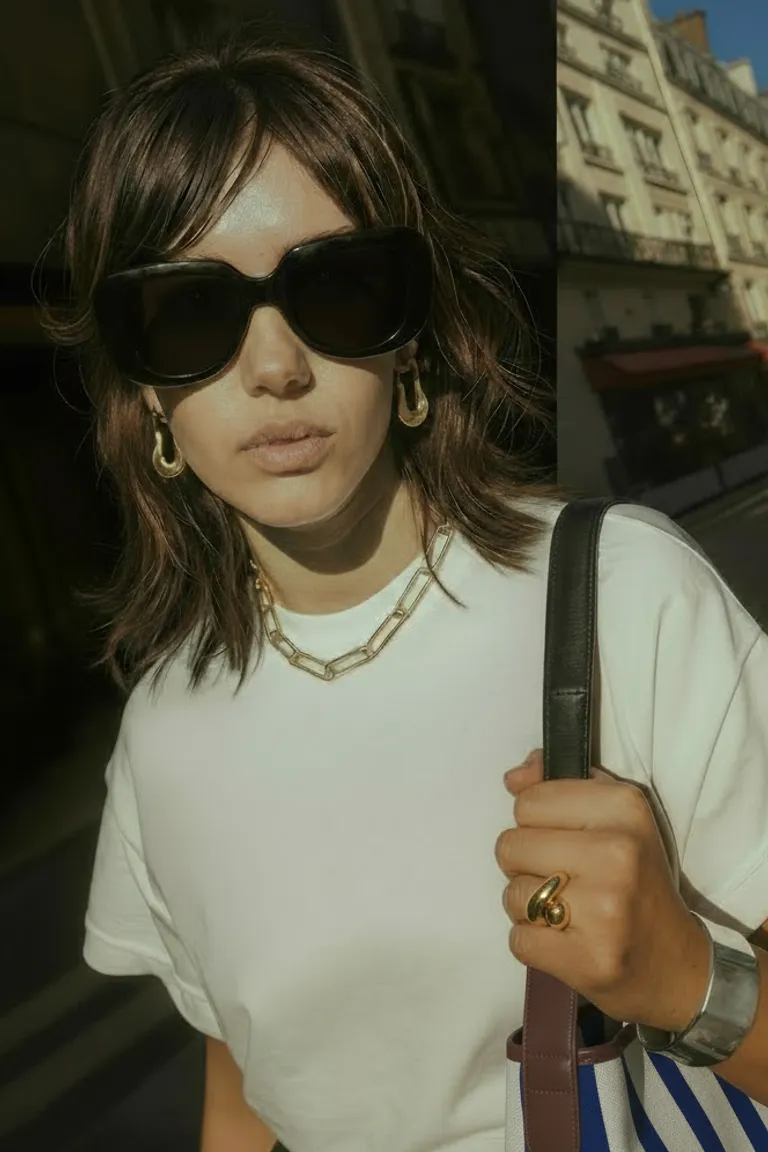 Pendientes de aro dorados con diseño orgánico y acabado pulido de Maria Cher en Bijouterie para argentina