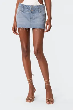 Mini falda denim cintura doble de Edikted en Shorts para argentina