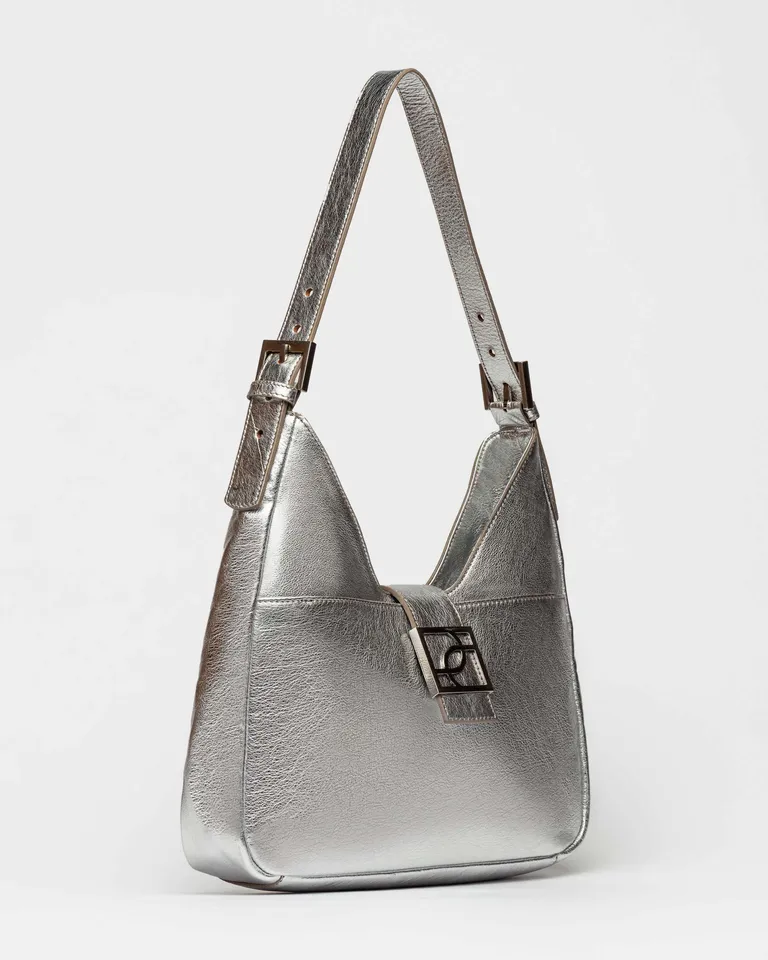 Bolso Signature de Cuero Graneado Metalizado - Diseño Único y Formal de Prüne en Bolsos y Carteras para argentina