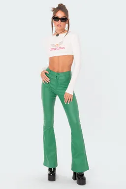 Jeans acampanados cuero sintético luna de Edikted en Pantalones para argentina