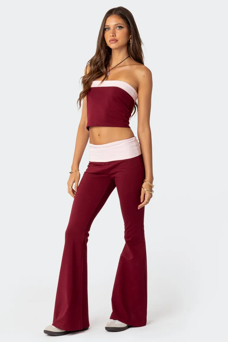 Leggings acampanadas con doblez de Edikted en Pantalones para argentina