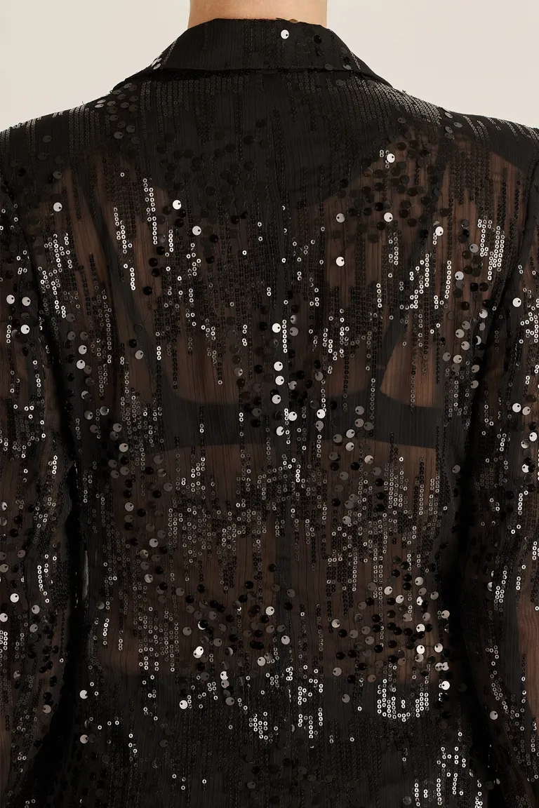 Elegante y brillante saco de gasa bordada con lentejuelas para mujeres de Tucci en Chaquetas para argentina