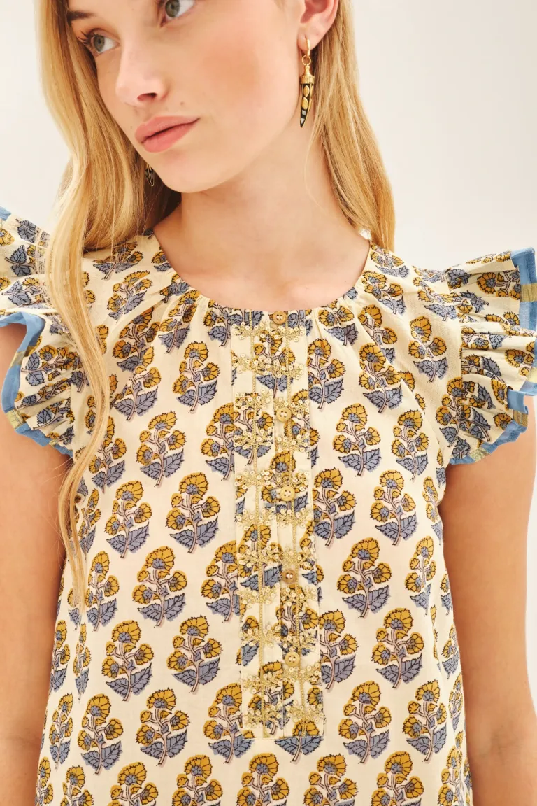 Camisa de corte regular con estampado floral y mangas con volados de Rapsodia en Camisas para argentina