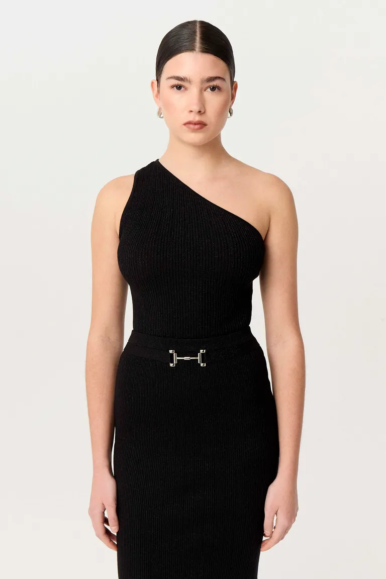 Top asimétrico de un solo hombro con detalles de lurex de Markova en Tops para argentina