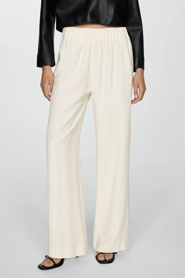 Pantalón wideleg cintura elástica de Mango en Pantalones para argentina