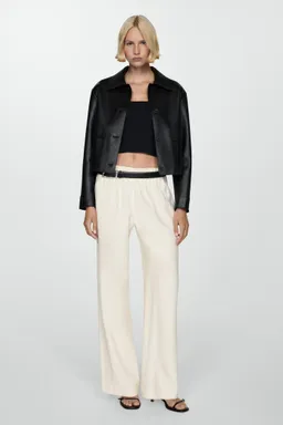 Pantalón wideleg cintura elástica de Mango en Pantalones para argentina