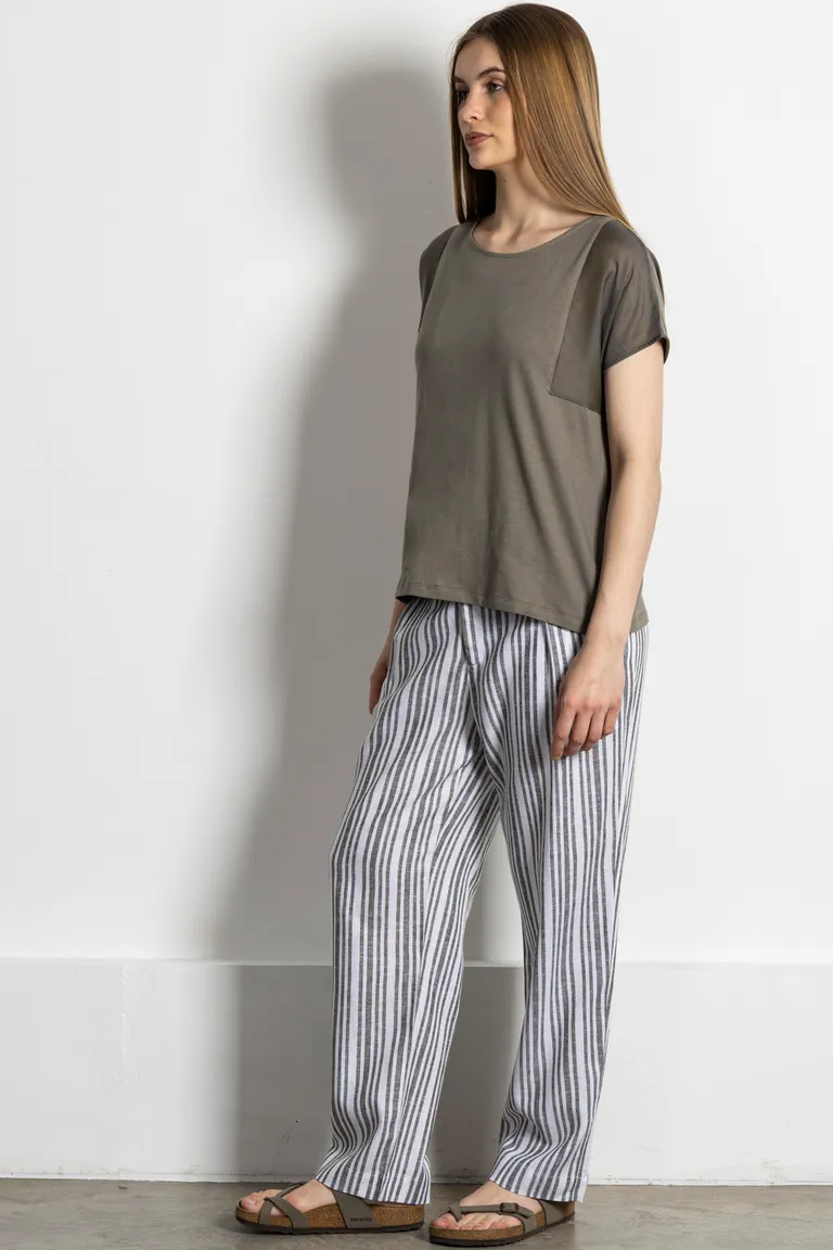 Remera de jersey de algodón de manga corta con detalles en tela de seda de Kill en Remeras para argentina