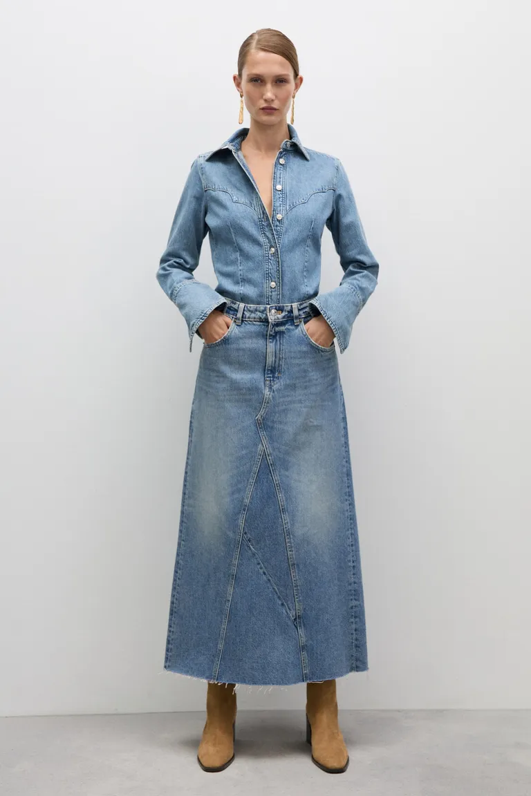 Camisa jean con costuras de Mango en Camisas para argentina