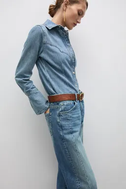 Camisa jean con costuras de Mango en Camisas para argentina