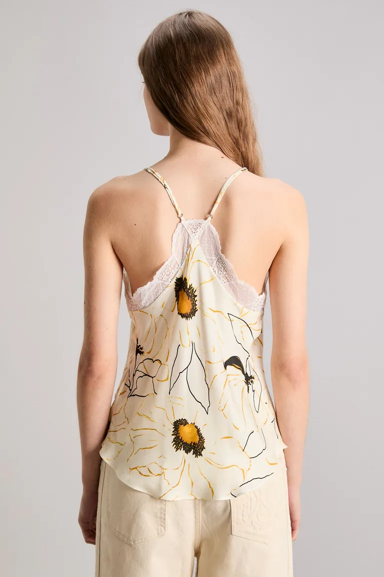 Elegante Top Floral Charm de Corte Regular y Escote en V de Kosiuko en Tops para argentina