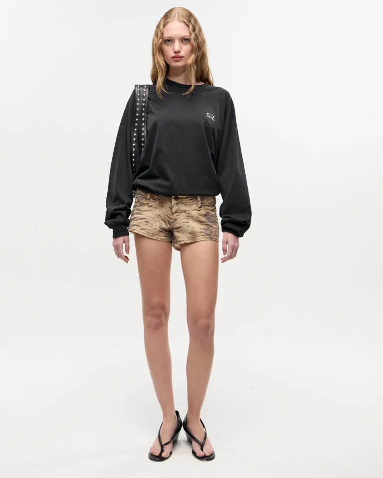 Shorts cortos con estampado cebra en tonos tierra para mujer de Ay Not Dead en Shorts para argentina