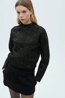 Jersey lúrex cuello perkins de Mango en Buzos y Sweaters para argentina
