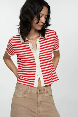 Camiseta punto combinada de Mango en Camisas para argentina