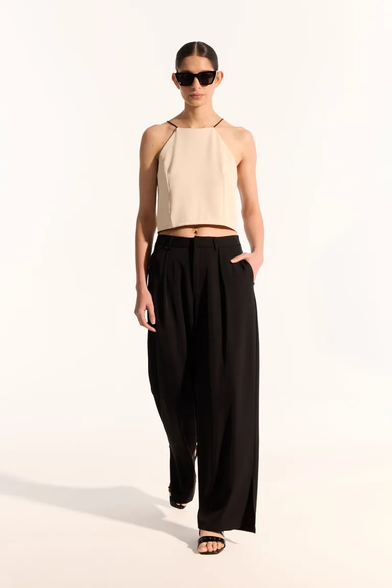 Top de vestir de diseño con detalles de strass en color beige de Portsaid en Tops para argentina