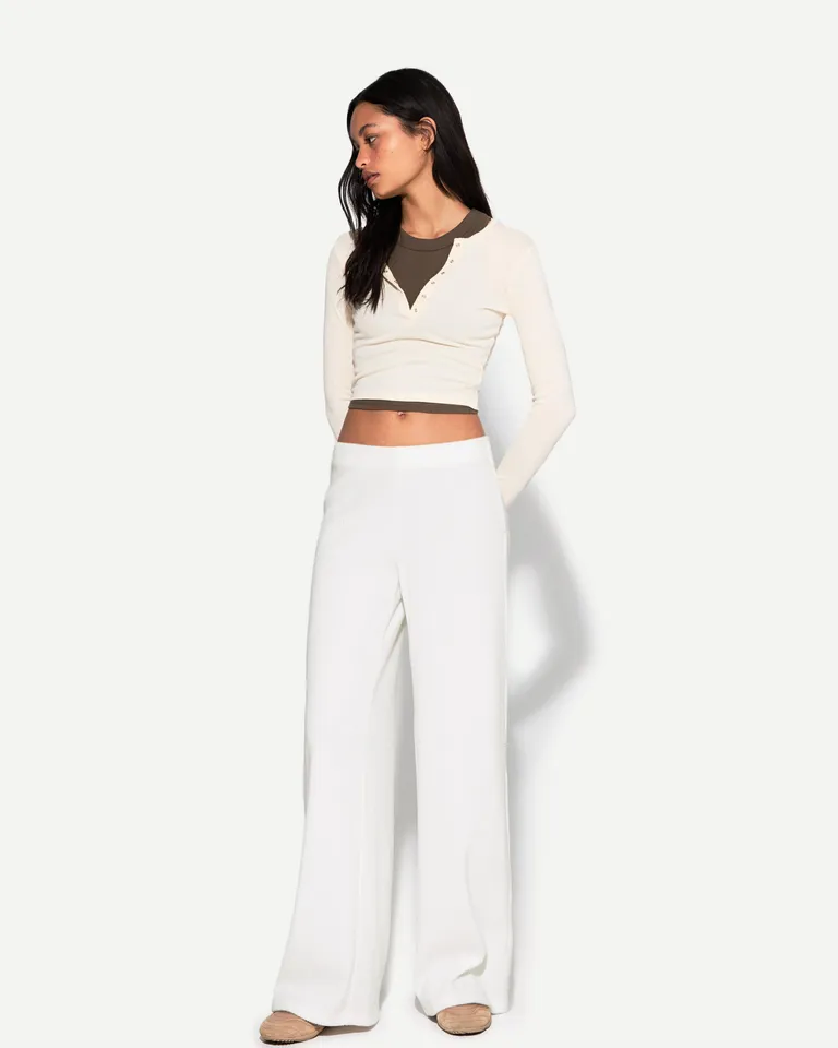 Pantalón wide leg rib soft de Bershka en Pantalones para argentina