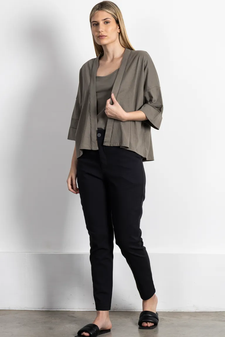 Chaqueta de jersey de algodón mangas cortas con detalles en seda de Kill en Chaquetas para argentina