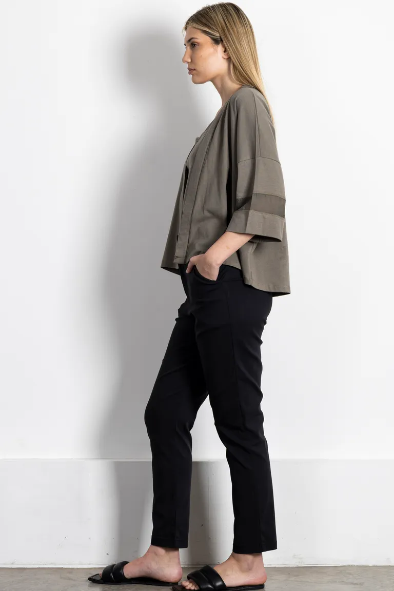 Chaqueta de jersey de algodón mangas cortas con detalles en seda de Kill en Chaquetas para argentina