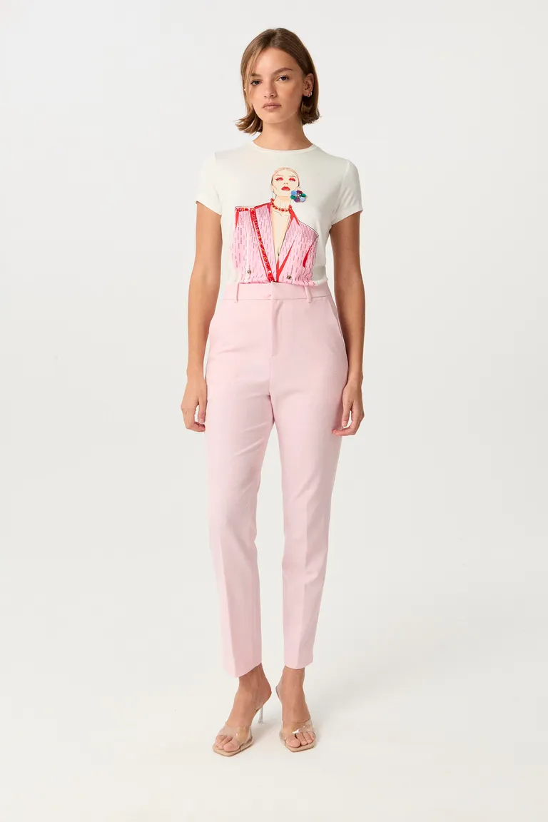 Remera de Viscosa Elastizada con Estampado de Cristales de Markova en Remeras para argentina