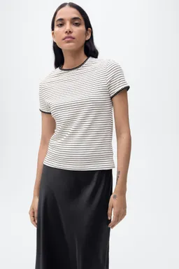 Remera algodón ribetes contraste de Mango en Remeras para argentina