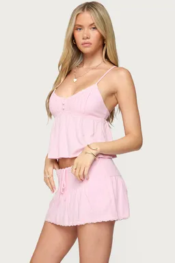 Musculosa plisada encaje selene de Edikted en Tops para argentina