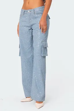 Jeans cargo tiro bajo lentejuelas de Edikted en Pantalones para argentina