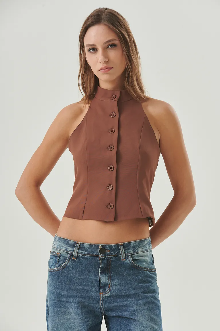 Top nuit: prenda sofisticada y elegante con escote halter y espalda descubierta de Sweet en Tops para argentina