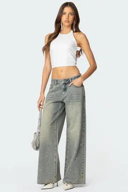 Jean tiro bajo strass de Edikted en Pantalones para argentina