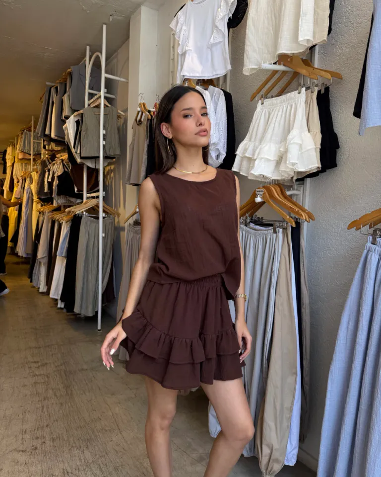 Falda de bambula con volados y cintura elástica - Ideal para todo tipo de looks de Belle en Faldas para argentina