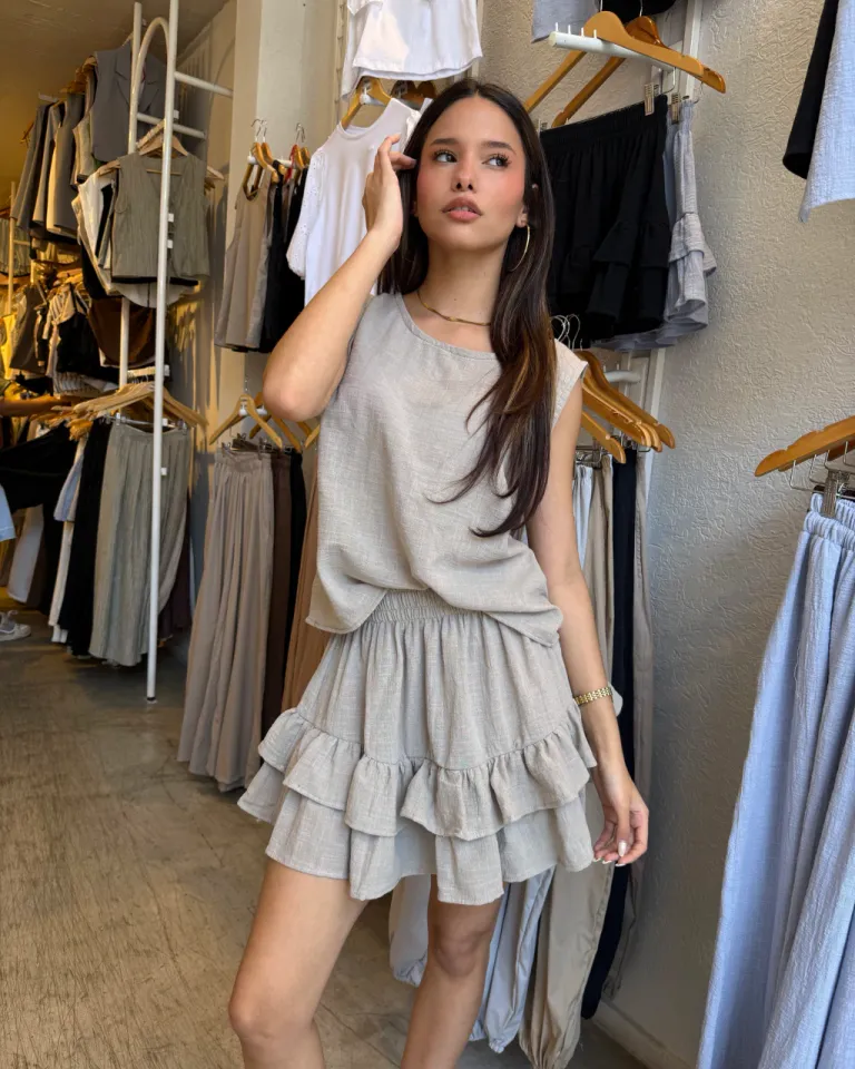 Falda de bambula con volados y cintura elástica - Ideal para todo tipo de looks de Belle en Faldas para argentina