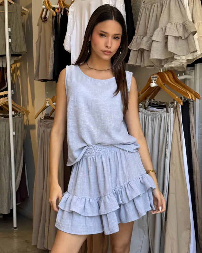 Falda de bambula con volados y cintura elástica - Ideal para todo tipo de looks de Belle en Faldas para argentina