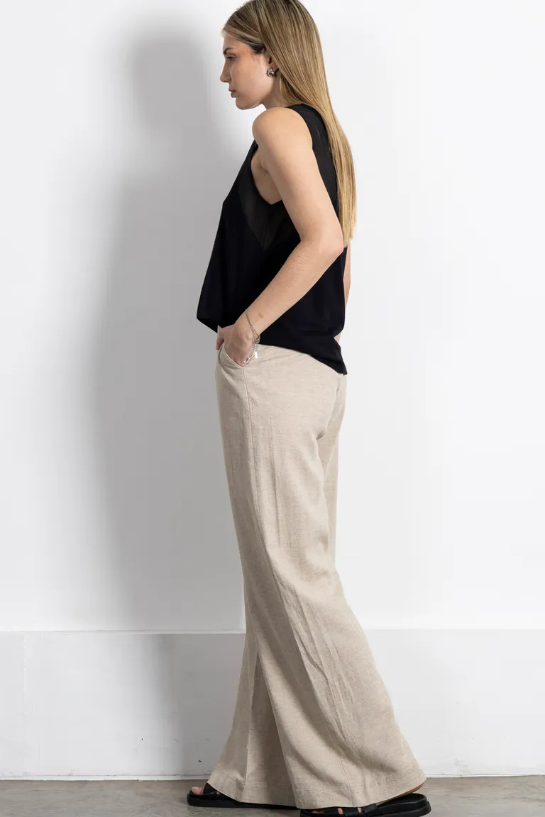 Remera de algodón sin mangas con detalles en sedita de Kill en Remeras para argentina