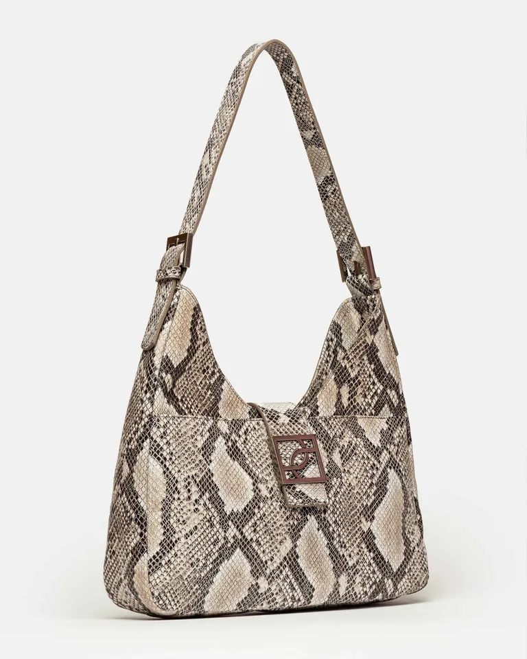 Bolso de mujer en piel sintética con estampado de piel de serpiente y herraje metálico de Prüne en Bolsos y Carteras para argentina