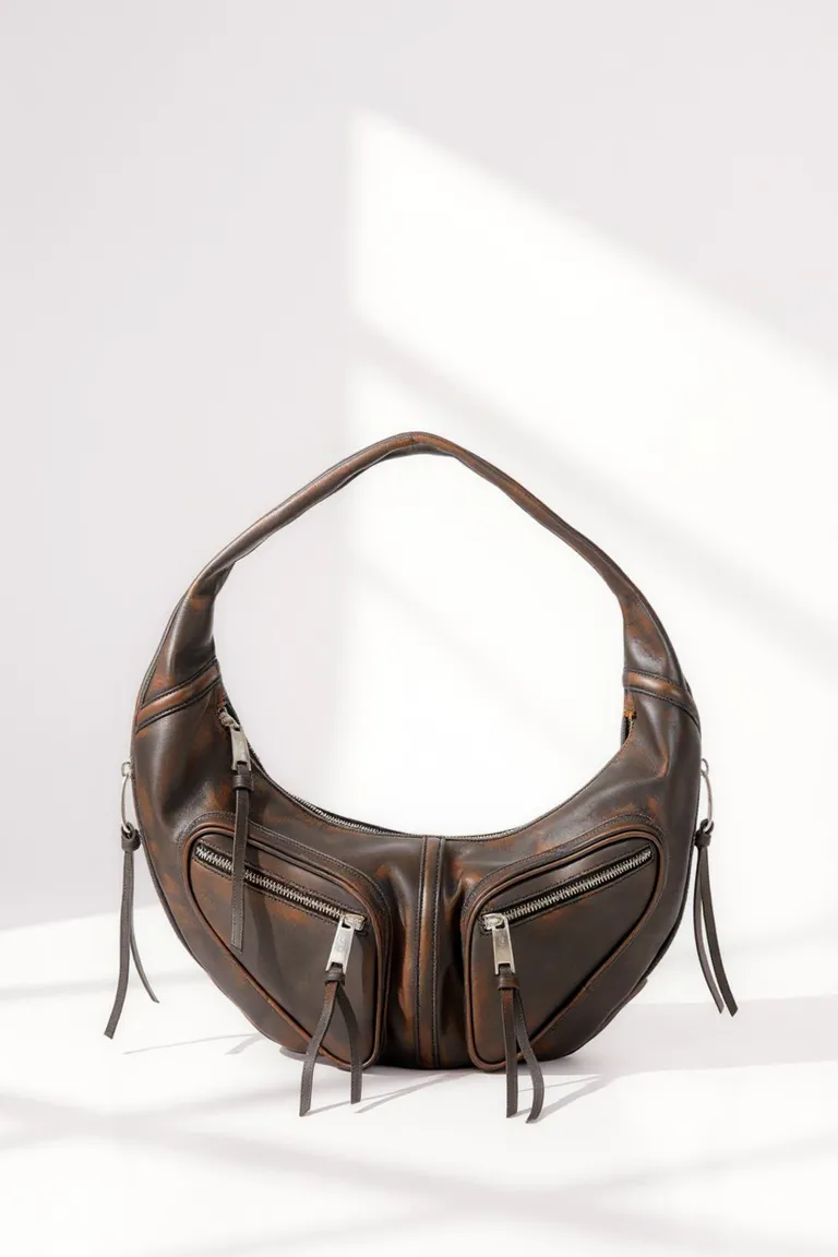 Bolso colomera de cuero en tono marrón, diseño elegante y práctico de Maria Cher en Bolsos y Carteras para argentina