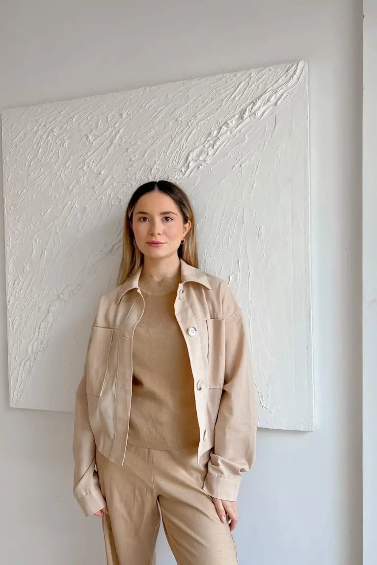 Chaqueta Crop de Lino de Hesed en Chaquetas para argentina