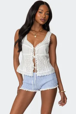 Top ojalillos lazos fiore de Edikted en Tops para argentina