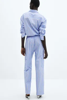 Pantalón cargo algodón rayas de Mango en Pantalones para argentina