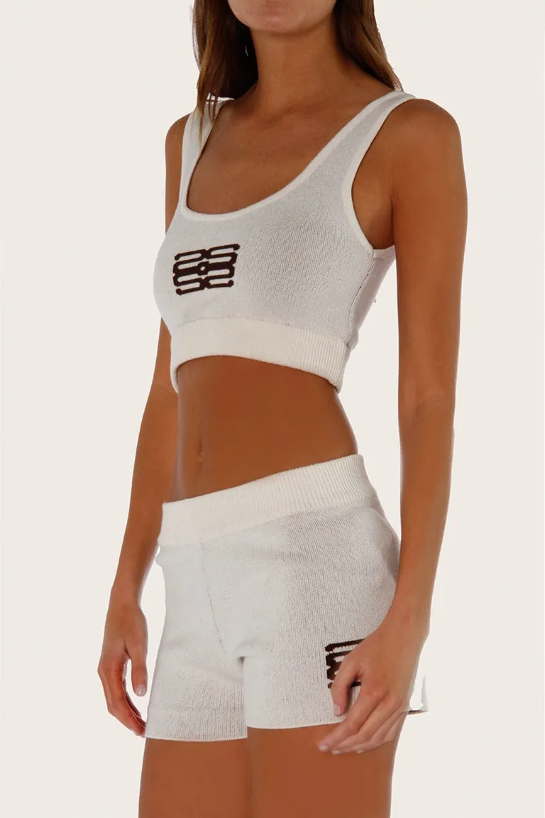 Top deportivo de viscosa con estampado geométrico y ajuste ceñido de Sofia Sarkany en Tops para argentina