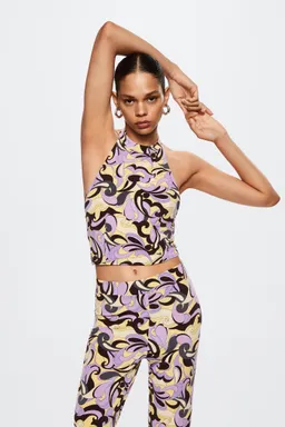 Pantalón estampado retro de Mango en Pantalones para argentina