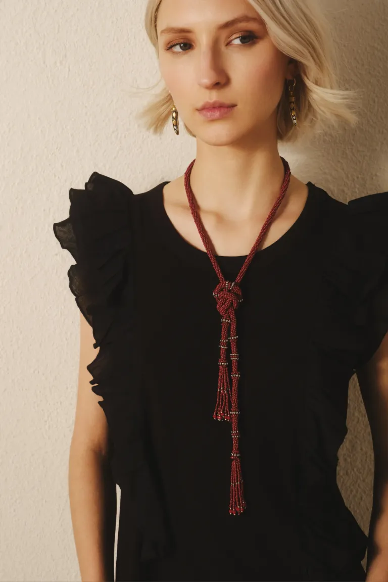 Remera de mangas cortas con detalles de volados en el frente y espalda de Rapsodia en Remeras para argentina