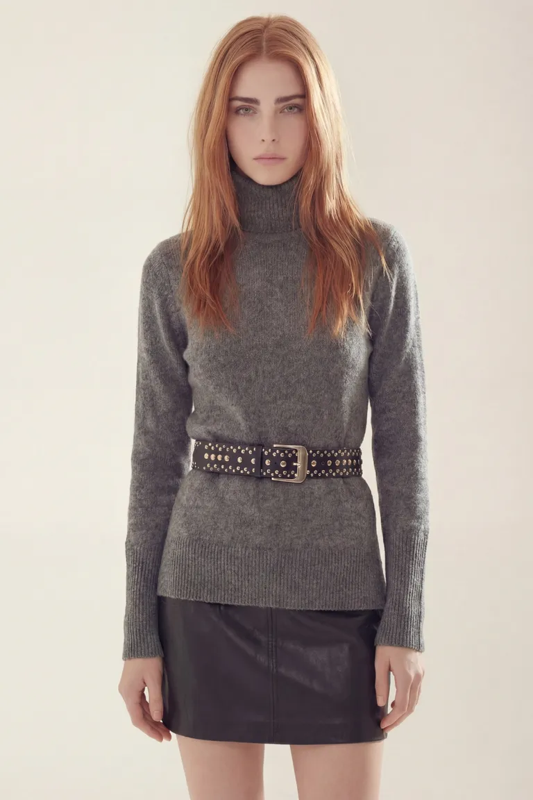 Sweater de punto cuello alto manga larga para mujer de Akiabara en Buzos y Sweaters para argentina