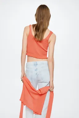 Top crop canalé de Mango en Tops para argentina