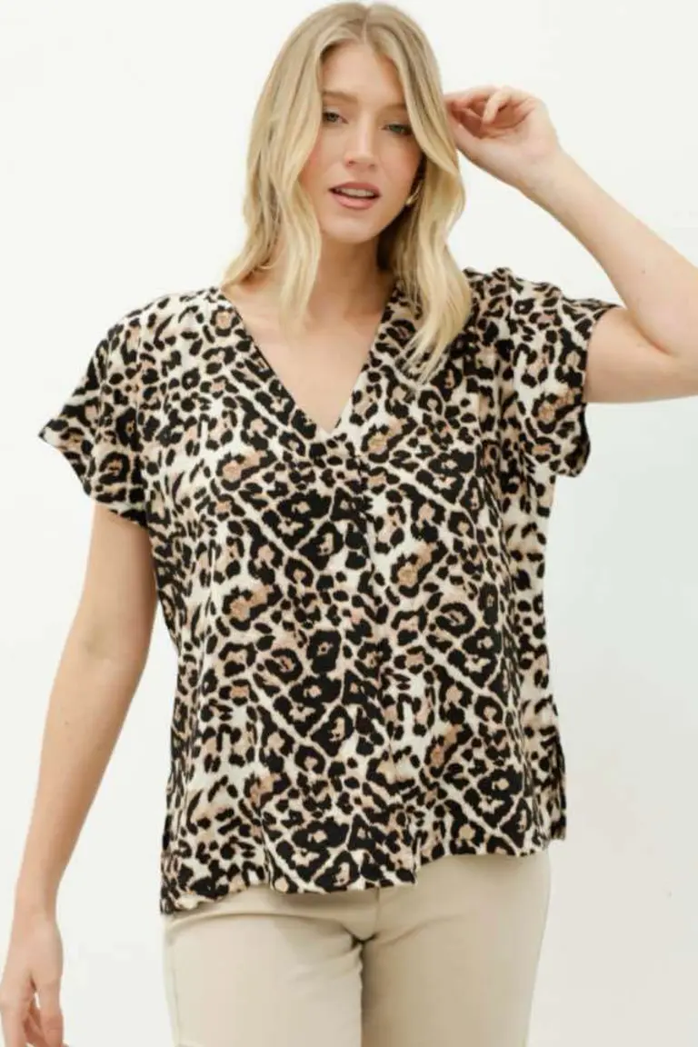 Blusa Escote V Estampada de Hesed en Blusas para argentina