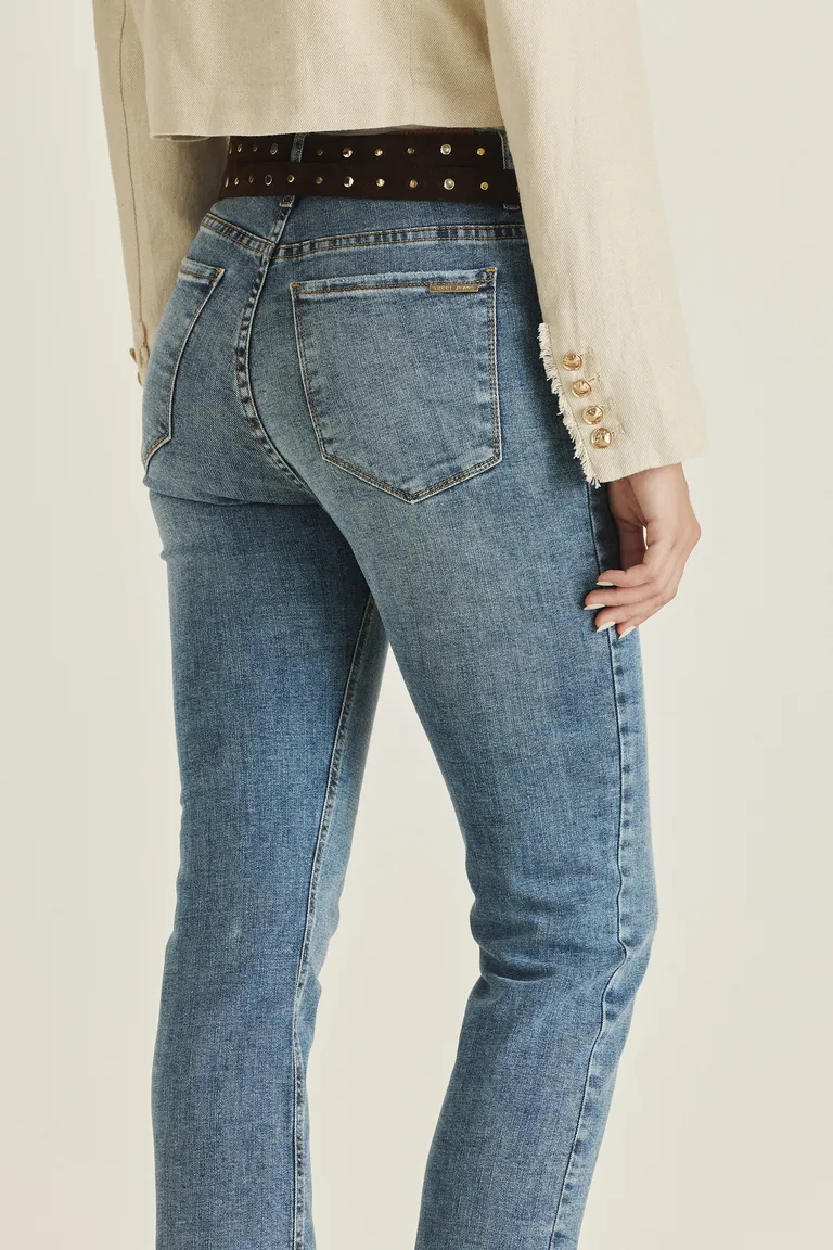 Pantalón de denim de tiro alto con detalles exclusivos de la marca de Tucci en Pantalones para argentina