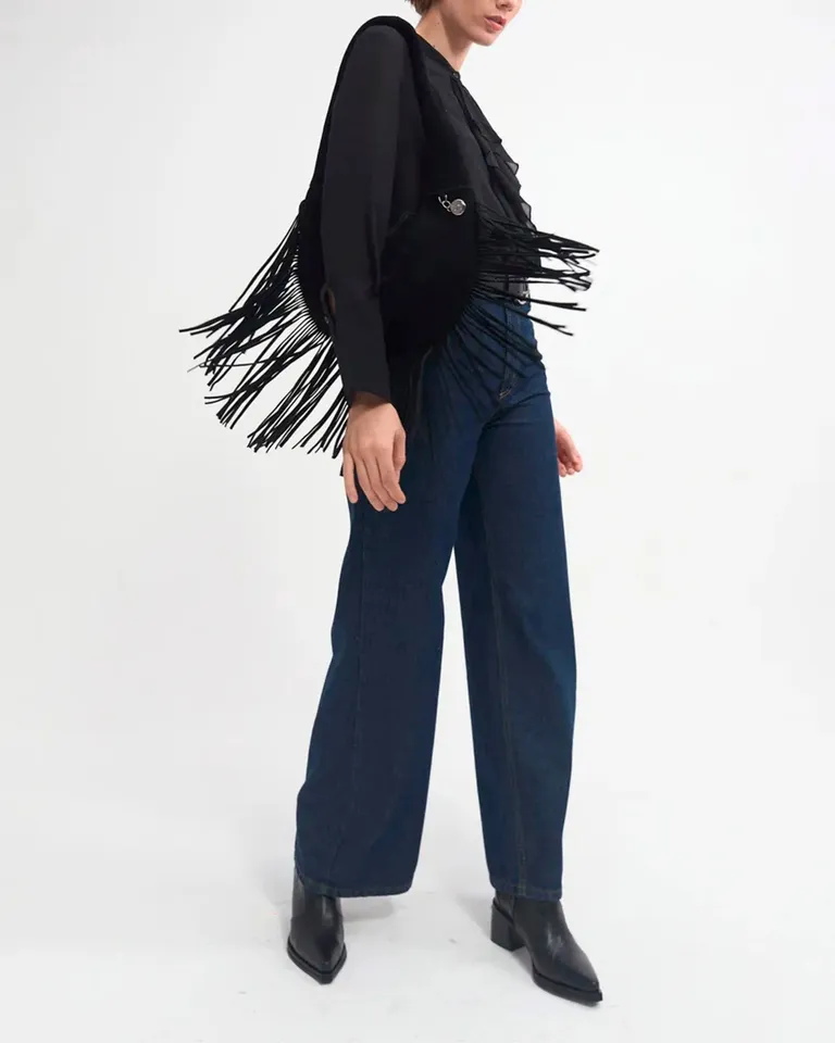 Bolso de cuero gamuza con flecos: Accesorio versátil y de gran estilo de Prüne en Bolsos y Carteras para argentina
