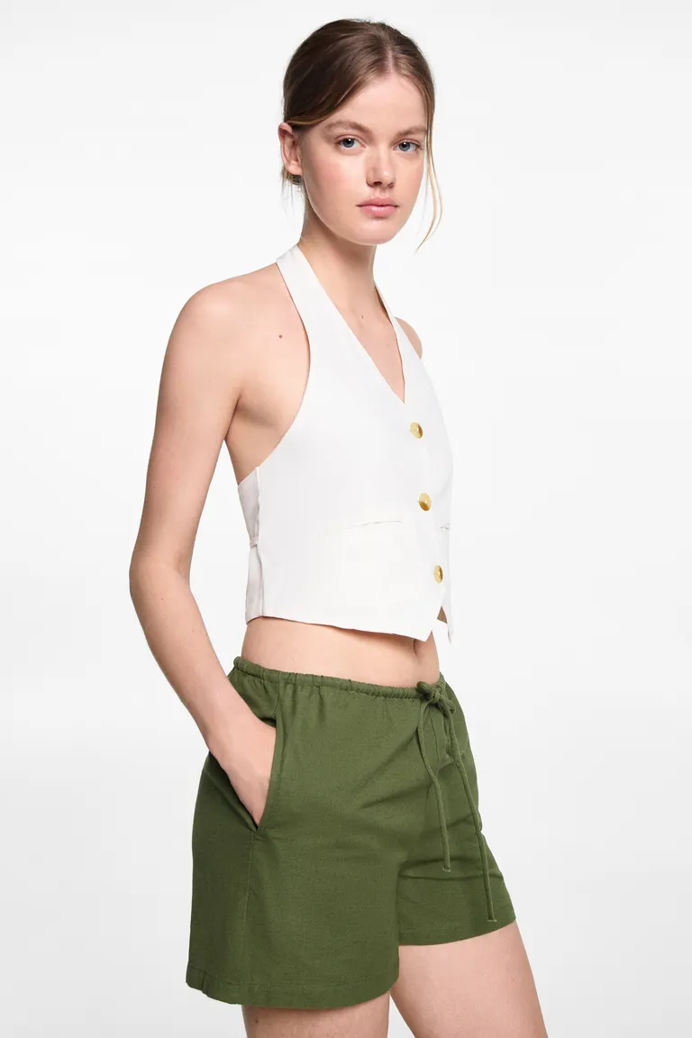 Short lino con lazo de Mango Teen en Shorts para argentina
