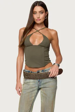 Lou corset cuentas cruzado de Edikted en Tops para argentina