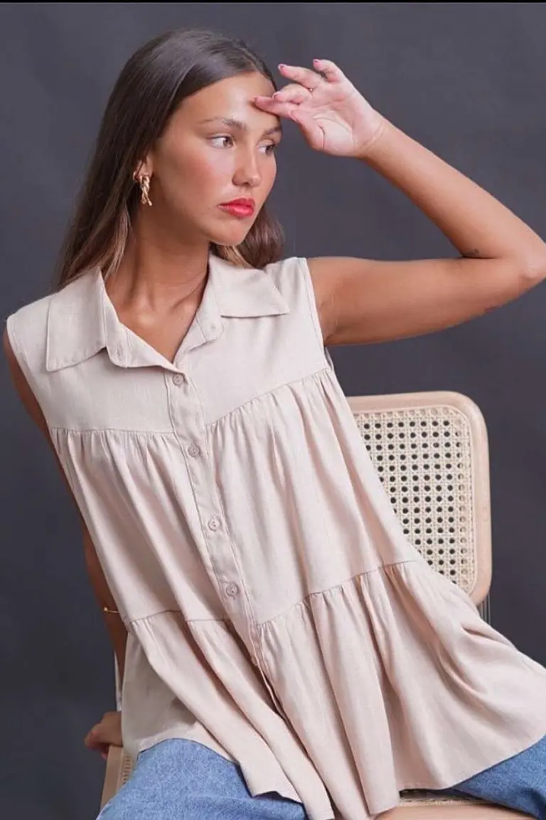 Camisa de Lino Fruncida de Hesed en Camisas para argentina